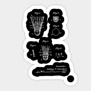 Badminton Vintage Patent Drawing Funny Novelty Sticker